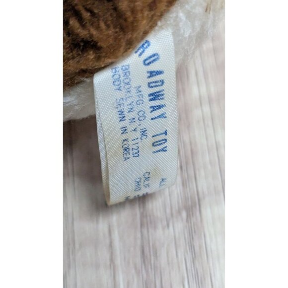 vintage Broadway Toy Adorable Brown & White Plush Bunny Rabbit Stuffed Animal 9" - Picture 7 of 14
